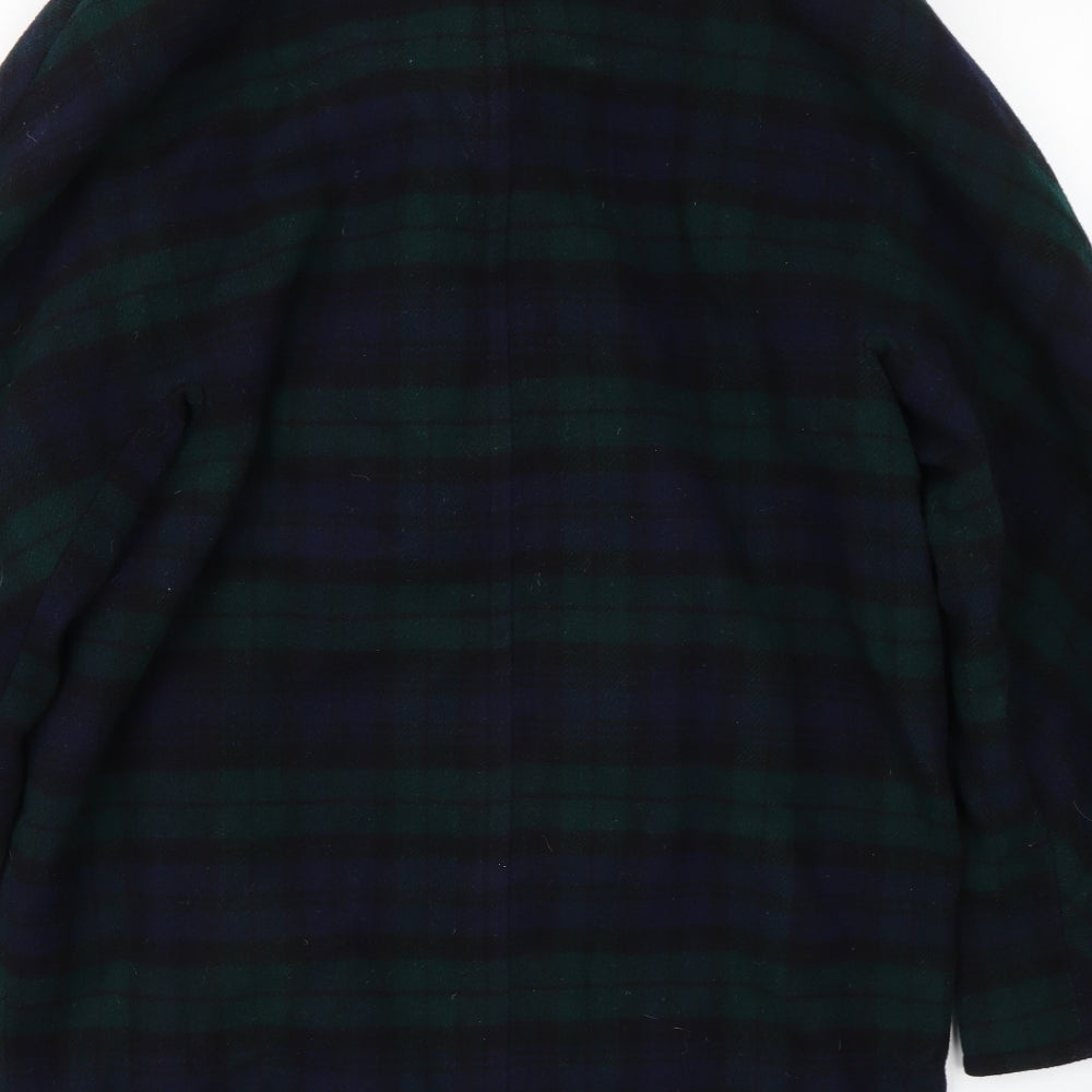 Preworn Womens Green Check  Trench Coat Coat Size M