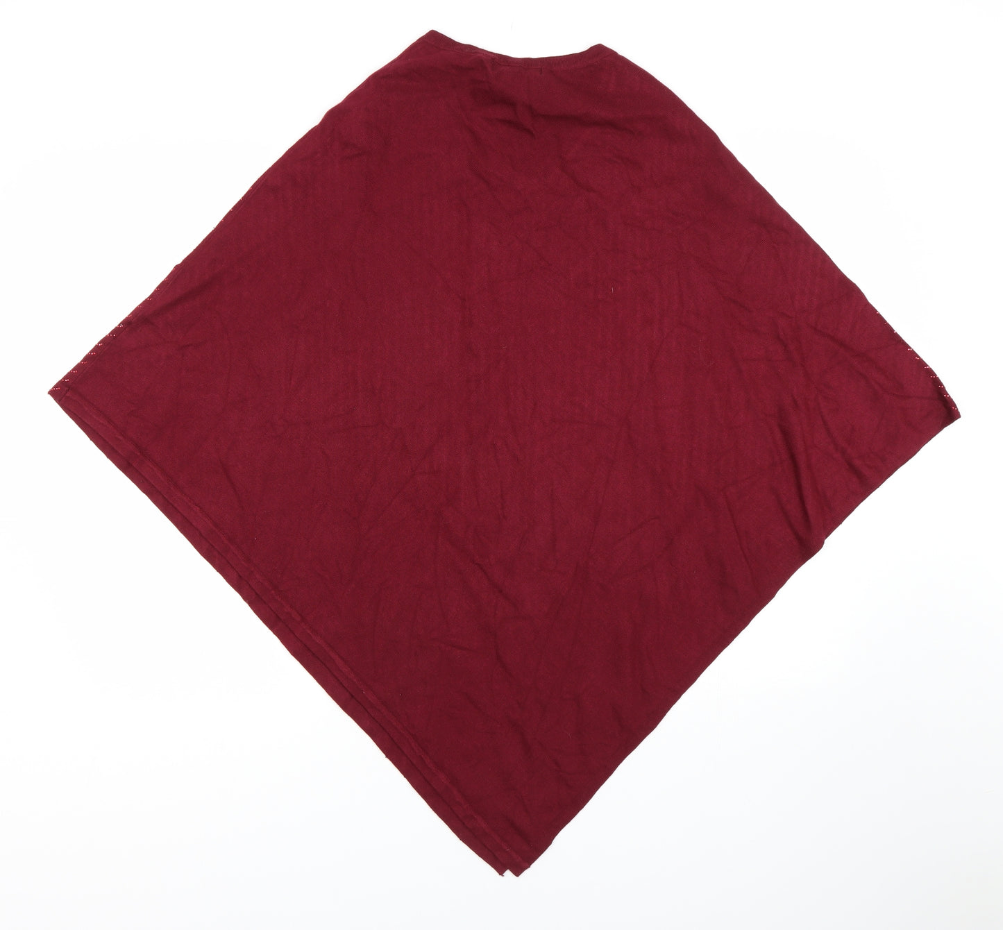 Frank Usher Womens Red Striped  Pullover Jumper One Size  - Poncho