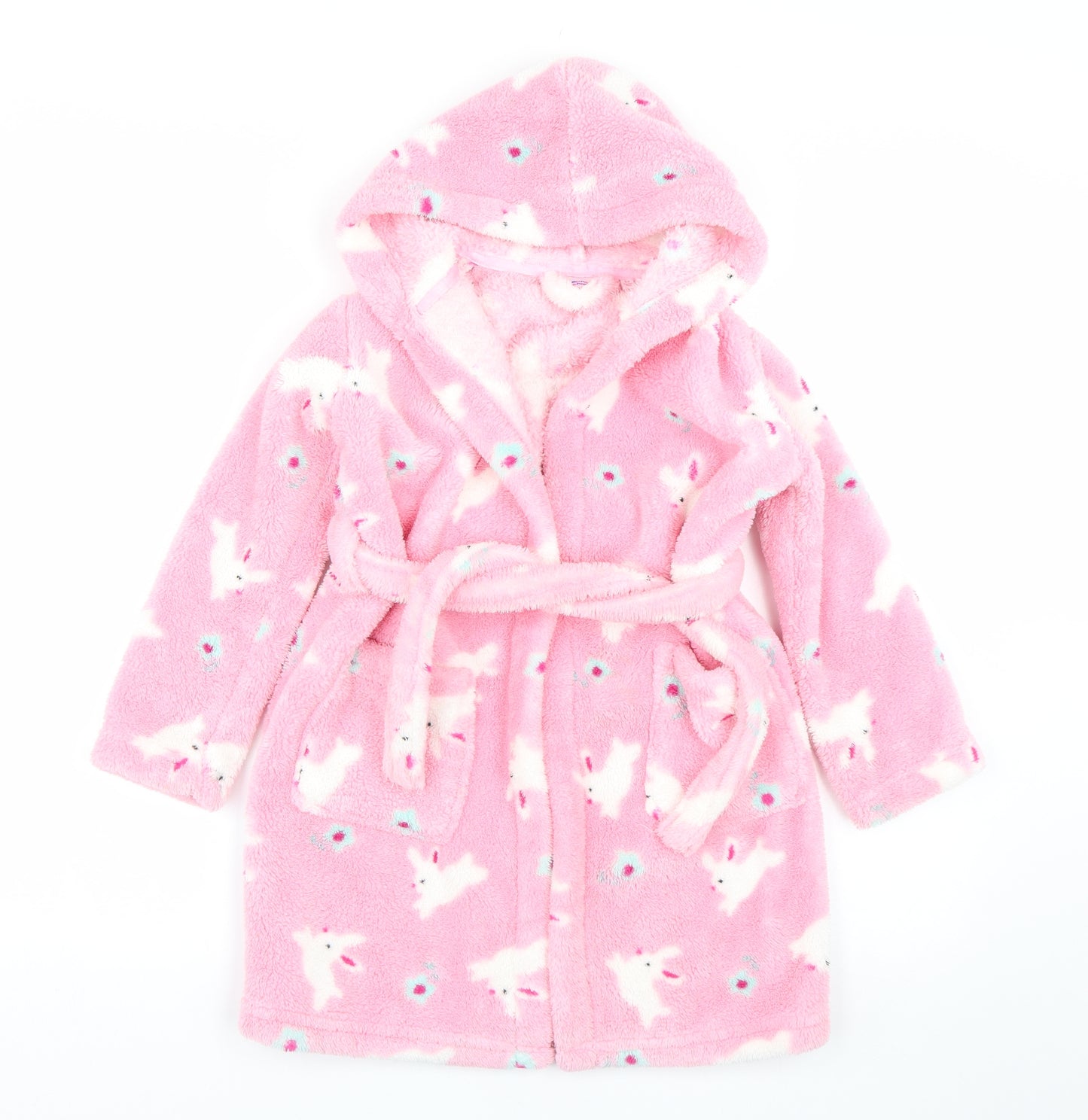 Laura Ashley Girls Pink Animal Print  Cami Gown Size 3-4 Years  - Bunnies