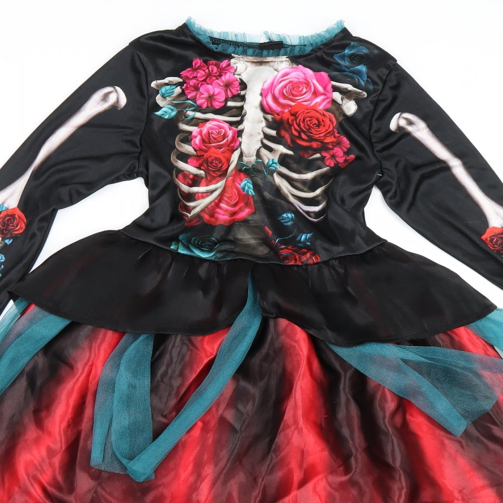 Nutmeg Girls Multicoloured   Fit & Flare  Size 9-10 Years  - Skeleton