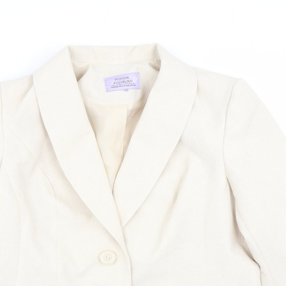 Honor Millburn Womens Beige   Jacket Suit Size M