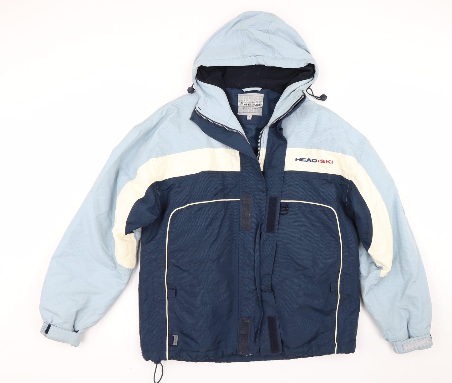Head Ski Mens Blue Striped  Rain Coat Coat Size M