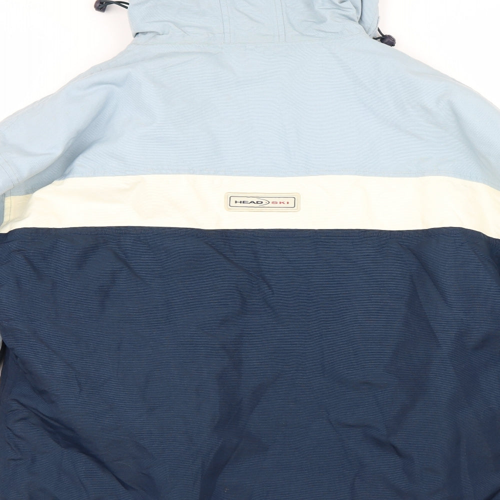 Head Ski Mens Blue Striped  Rain Coat Coat Size M
