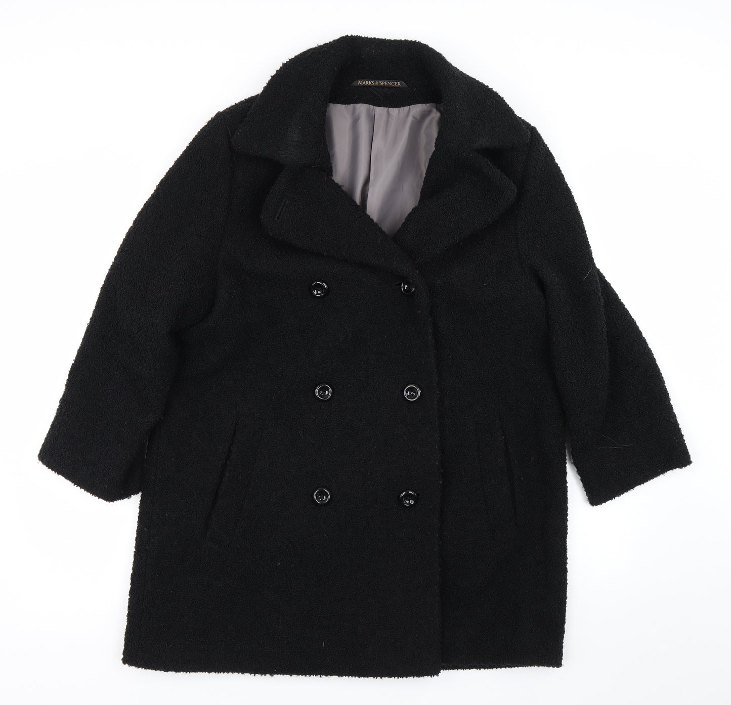 M&S Womens Black   Trench Coat Coat Size 12