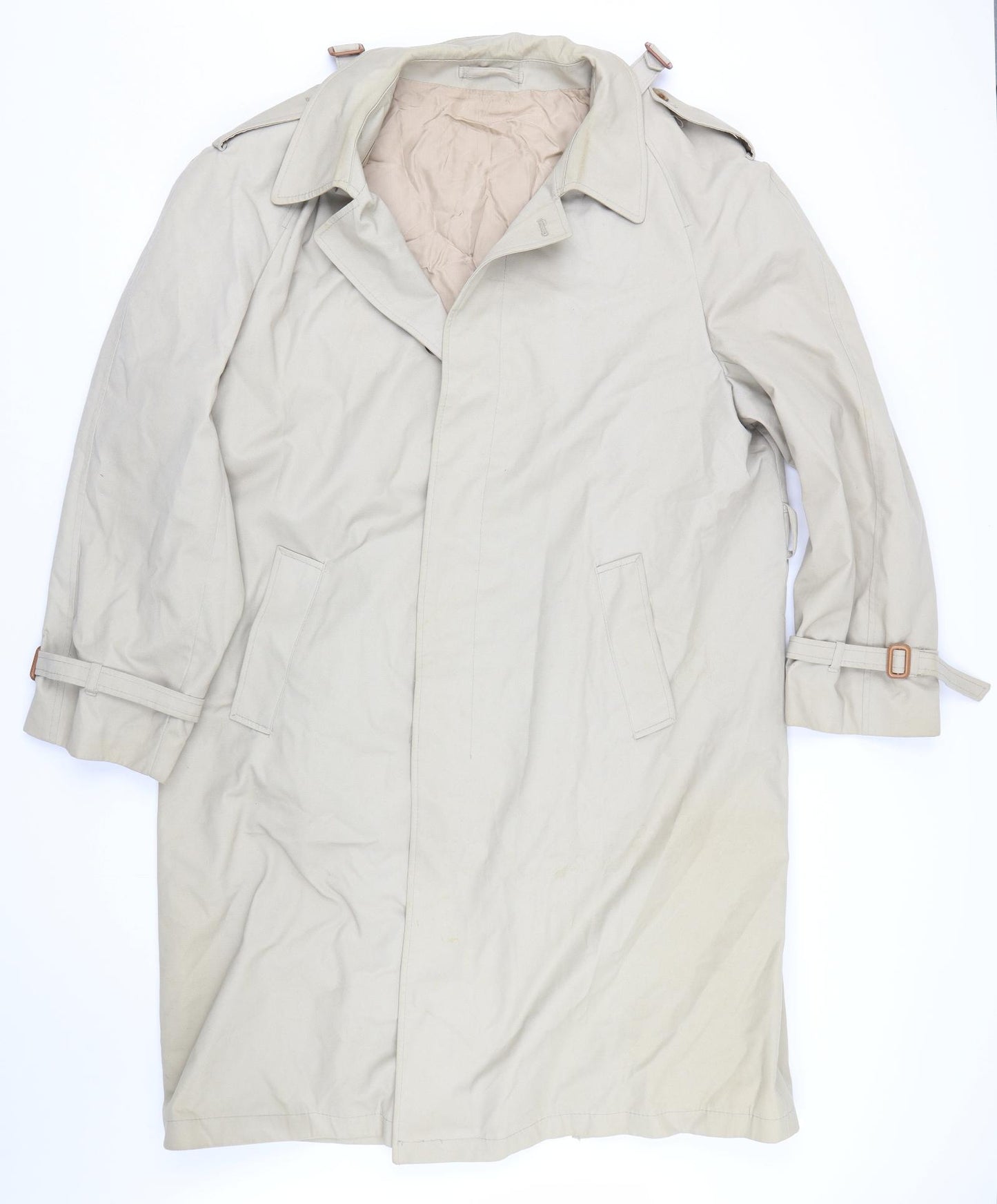 Preworn Womens Beige   Trench Coat Coat Size XL  - Includes belt