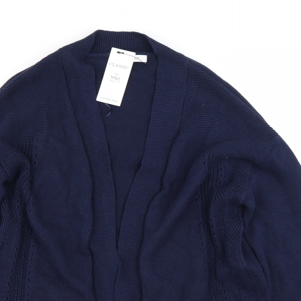 M&S Womens Blue   Cardigan Jumper Size 12