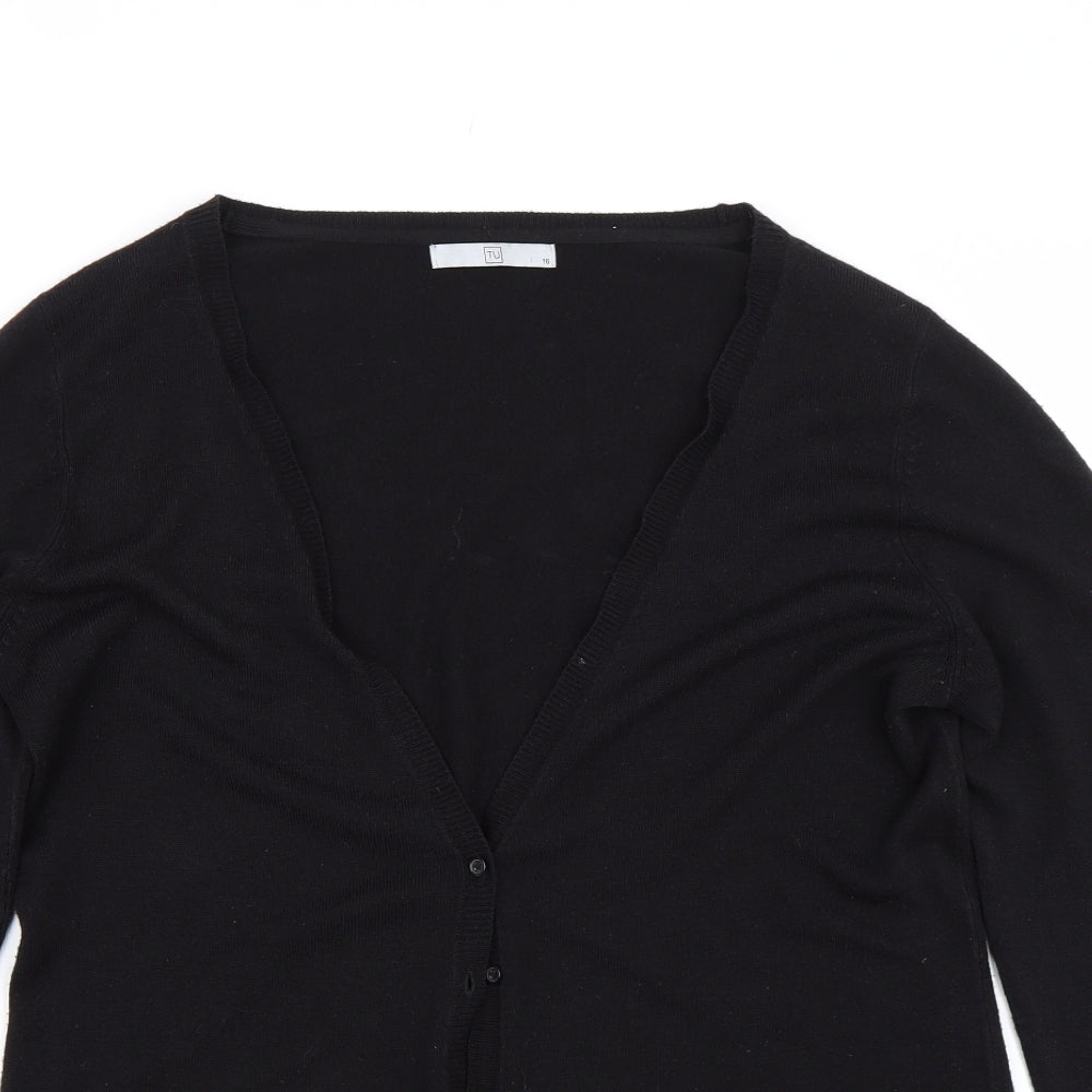 TU Womens Black   Cardigan Jumper Size 16