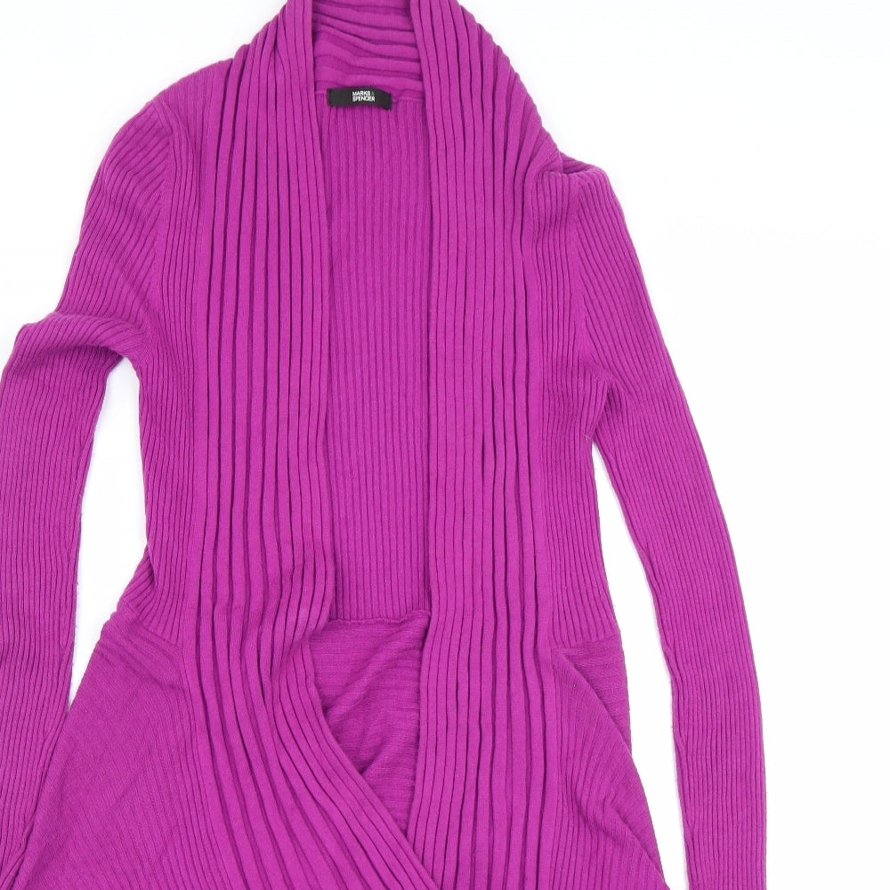 M&S Womens Purple   Cardigan Jumper Size 10