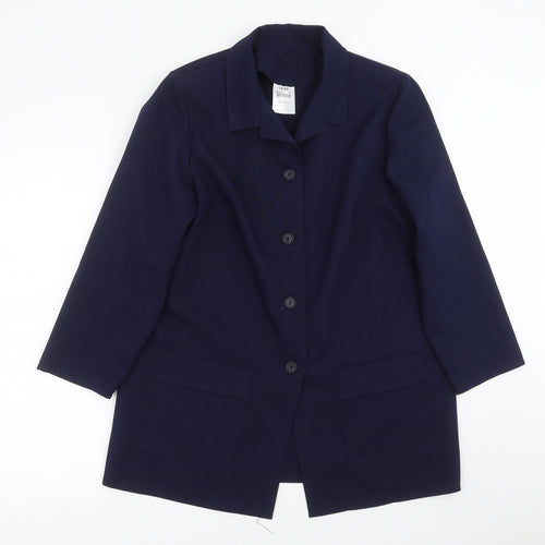 Slimma  Womens Blue   Jacket Suit Jacket Size 14