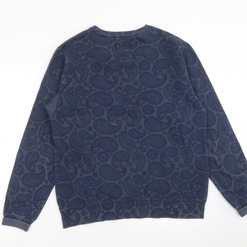 Nanny State Womens Blue Paisley  Pullover Sweatshirt Size L