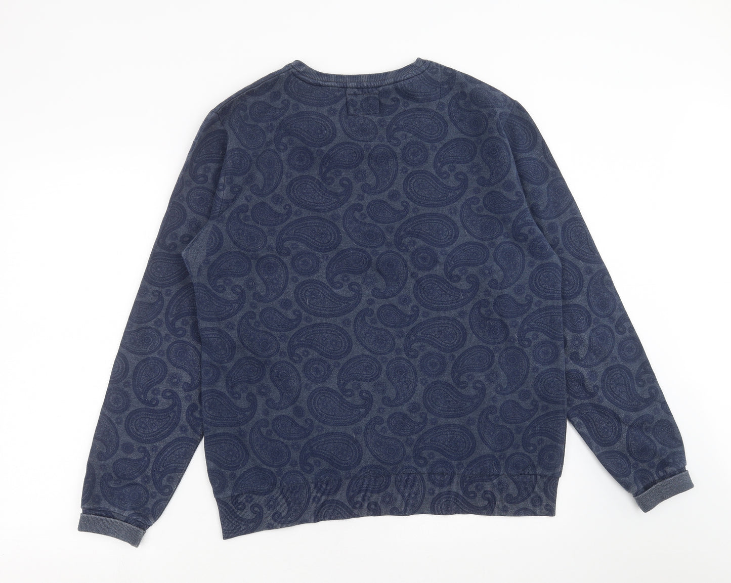 Nanny State Womens Blue Paisley  Pullover Sweatshirt Size L