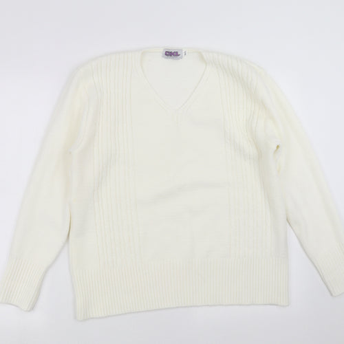 ckl Womens Ivory  Knit Pullover Jumper Size M