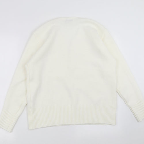 ckl Womens Ivory  Knit Pullover Jumper Size M