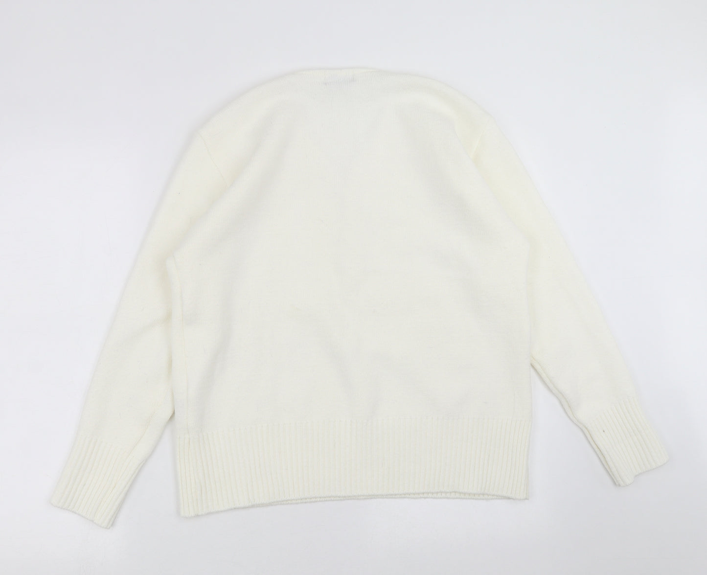 ckl Womens Ivory  Knit Pullover Jumper Size M