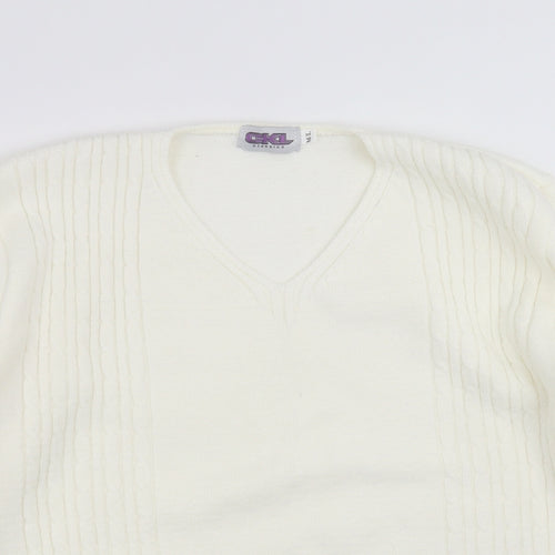 ckl Womens Ivory  Knit Pullover Jumper Size M