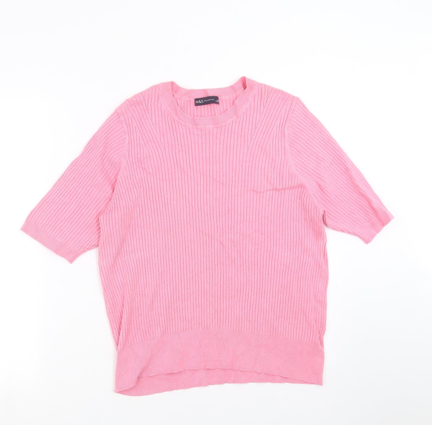 Marks and Spencer Womens Pink Striped  Pullover Jumper Size 20