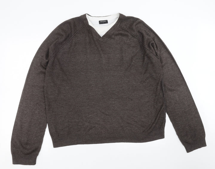 UrbanSpirit Mens Brown Knit Pullover Jumper Size L