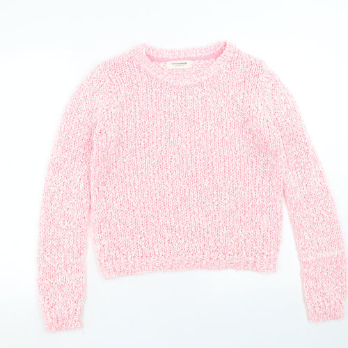 internationale Womens Pink  Knit Pullover Jumper Size 12  - open knit
