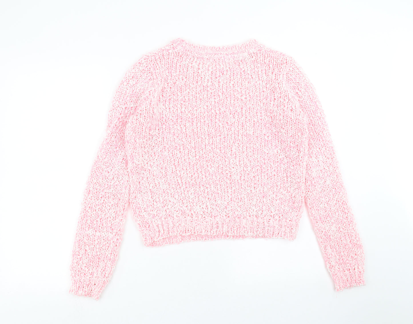 internationale Womens Pink  Knit Pullover Jumper Size 12  - open knit