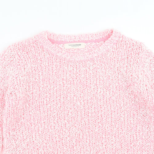 internationale Womens Pink  Knit Pullover Jumper Size 12  - open knit