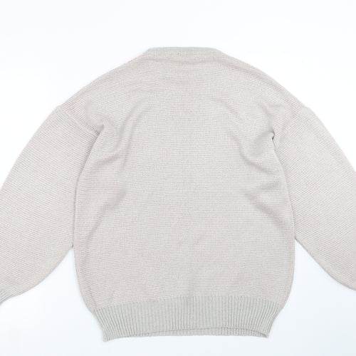 Match Set Womens Grey Floral  Pullover Jumper Size M  - leaf pattern