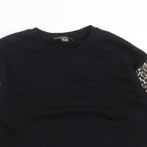 Primark Womens Black Animal Print  Pullover Sweatshirt Size 2XS