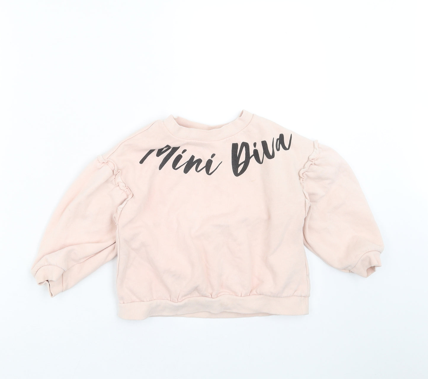 River Island Girls Pink   Pullover Sweatshirt Size 4-5 Years  - Mini Diva