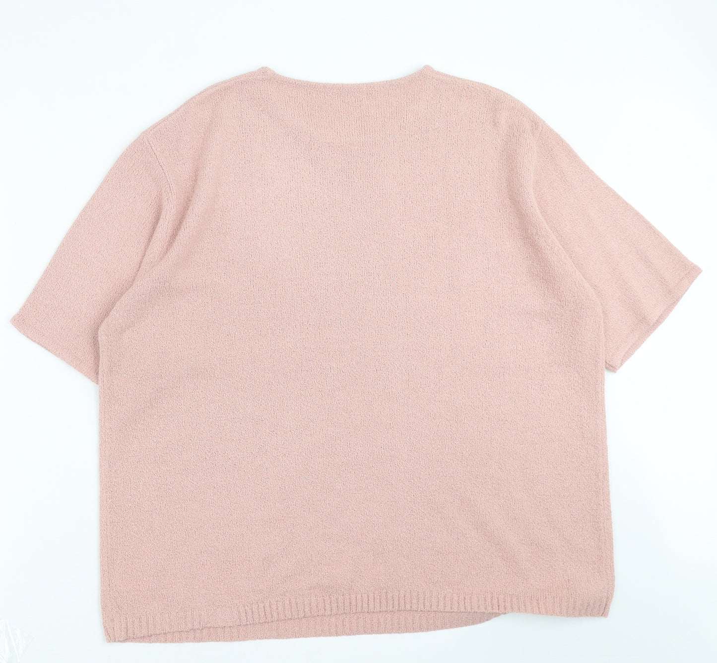 Bonmarché Womens Pink   Pullover Jumper Size XL  - Floral embroidery