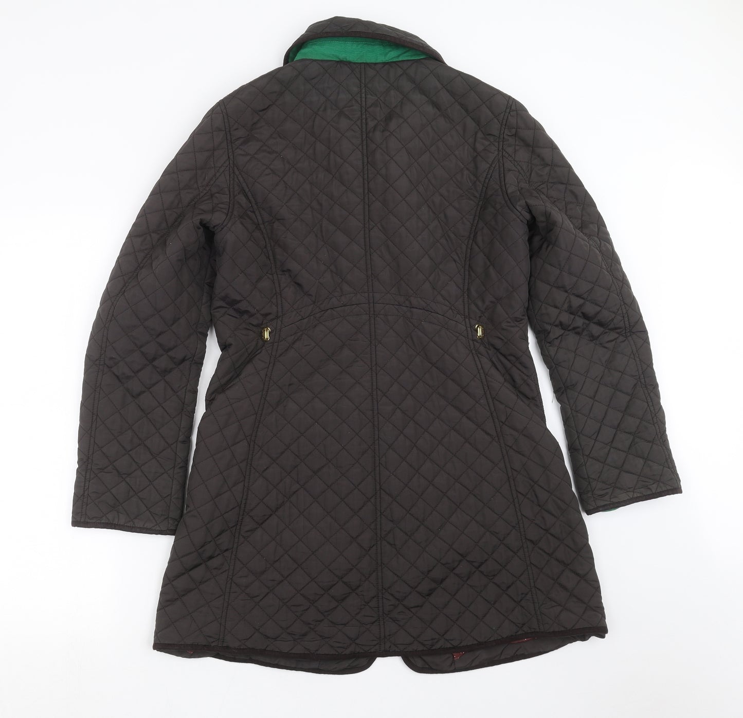 Hobbs Womens Green Argyle/Diamond  Quilted Coat Size 10