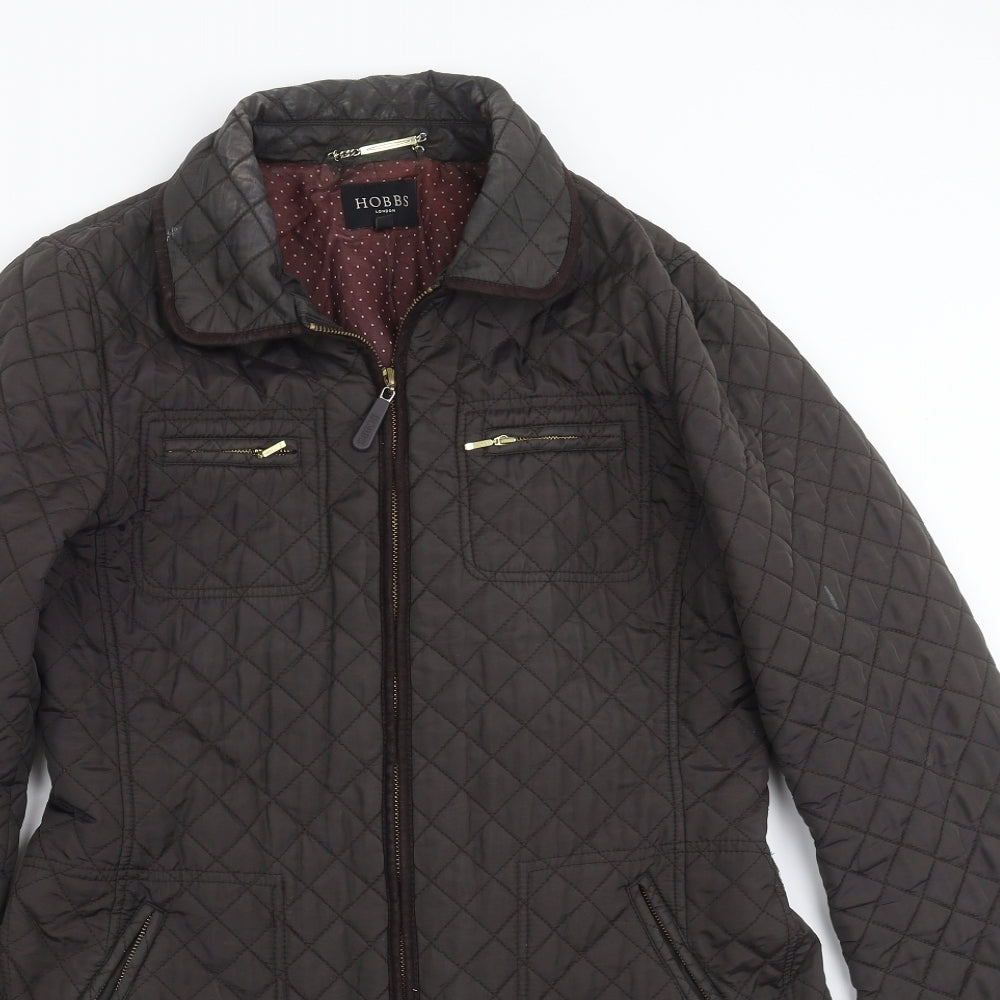 Hobbs Womens Green Argyle/Diamond  Quilted Coat Size 10