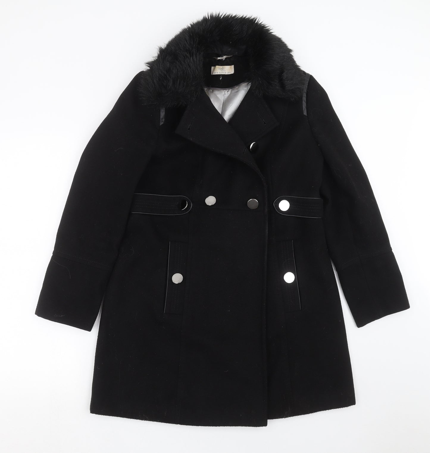 Wallis Womens Black   Jacket Coat Size 10