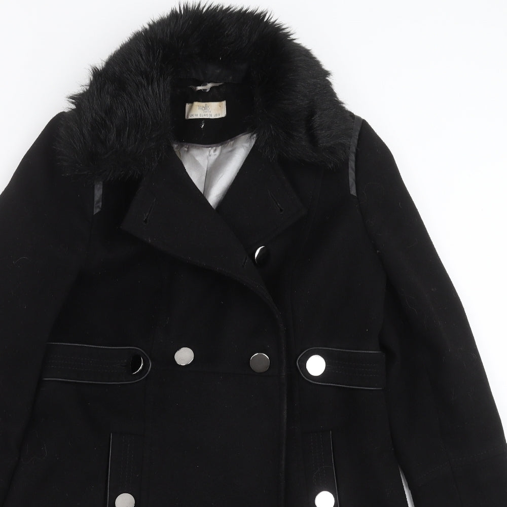 Wallis Womens Black   Jacket Coat Size 10