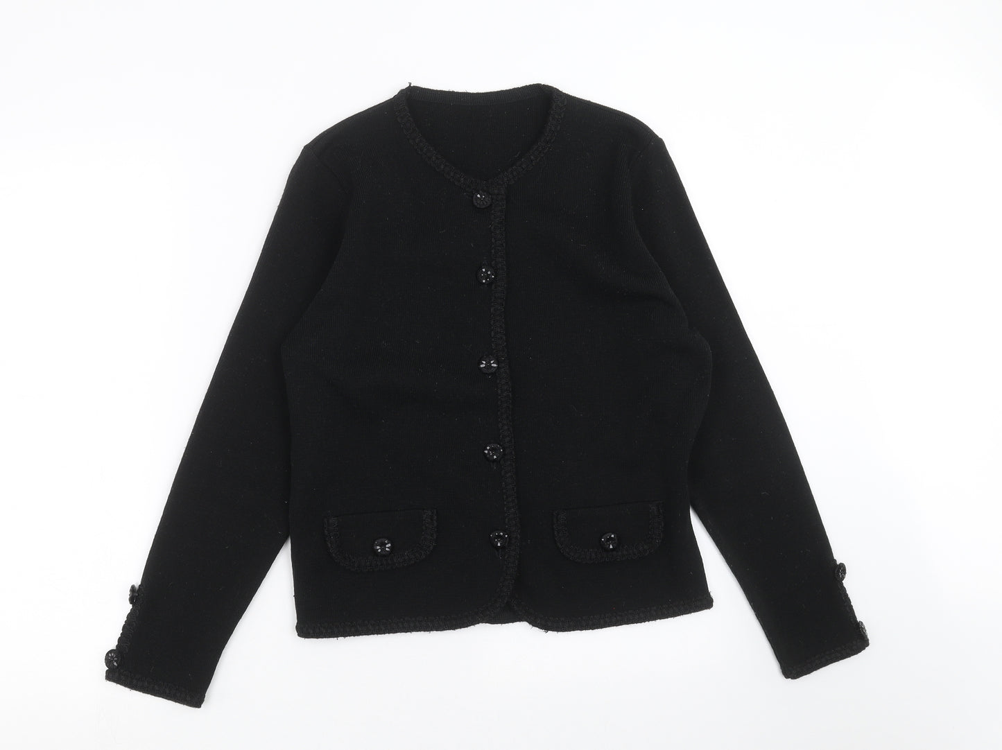 Marks and Spencer Womens Black  Knit Cardigan Jumper Size 10