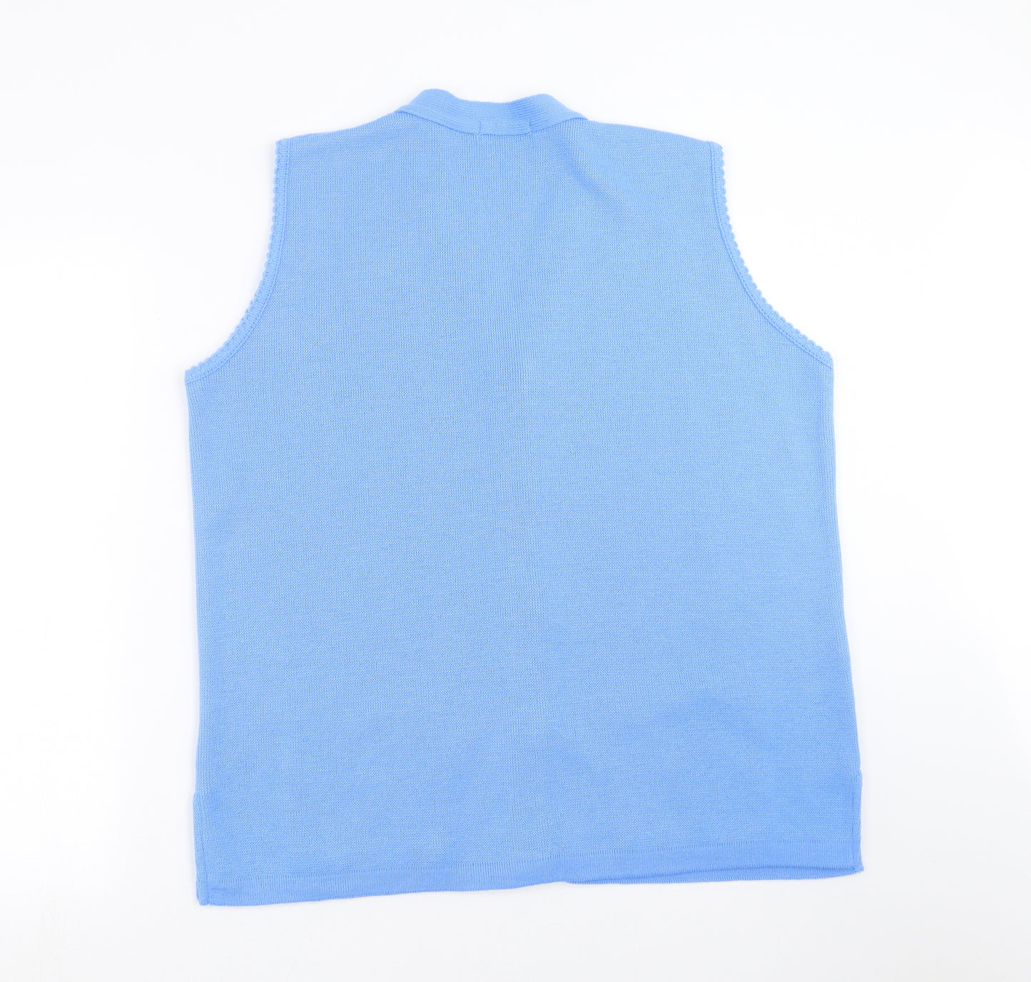 Merry Gold  Womens Blue Geometric Knit Cardigan Jumper Size XL