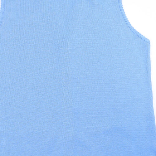 Merry Gold  Womens Blue Geometric Knit Cardigan Jumper Size XL