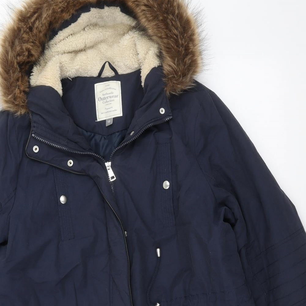 George Womens Blue   Parka Coat Size 18