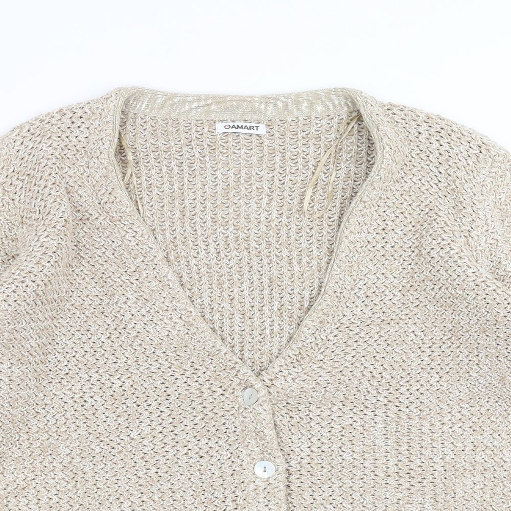 Damart Womens Beige  Knit Cardigan Jumper Size 18