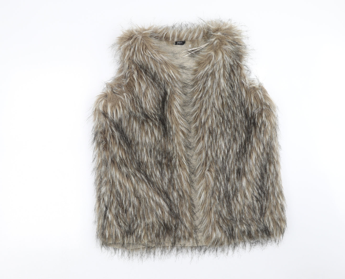 F&F Womens Beige   Gilet Jacket Size M  - Faux fur