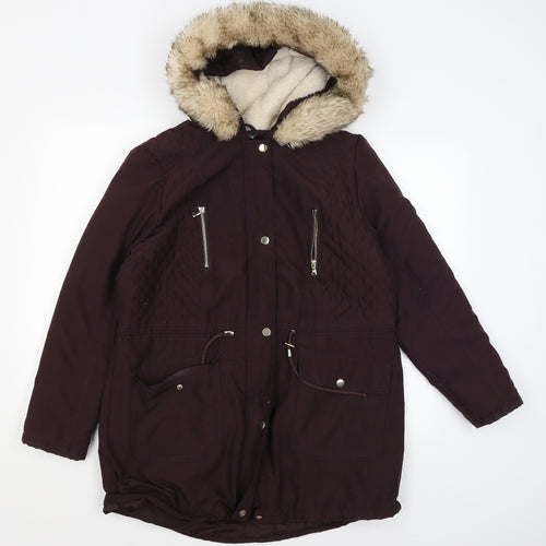 Bonmarche Womens Purple   Rain Coat Coat Size 12