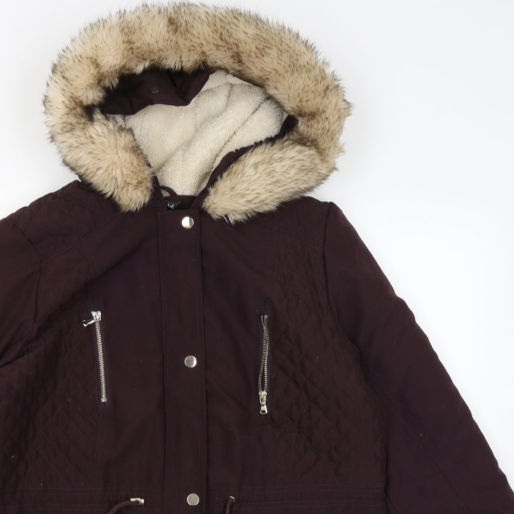 Bonmarche Womens Purple   Rain Coat Coat Size 12