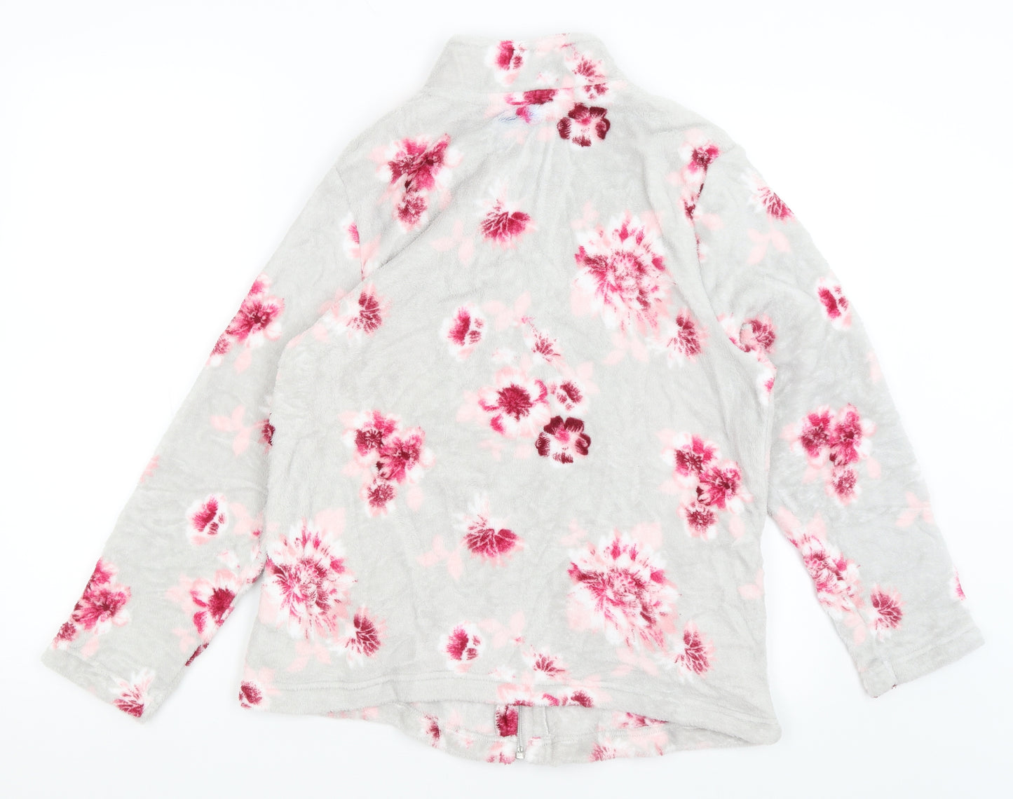 Bonmarche Womens Grey Floral  Full Zip Jumper Size 12