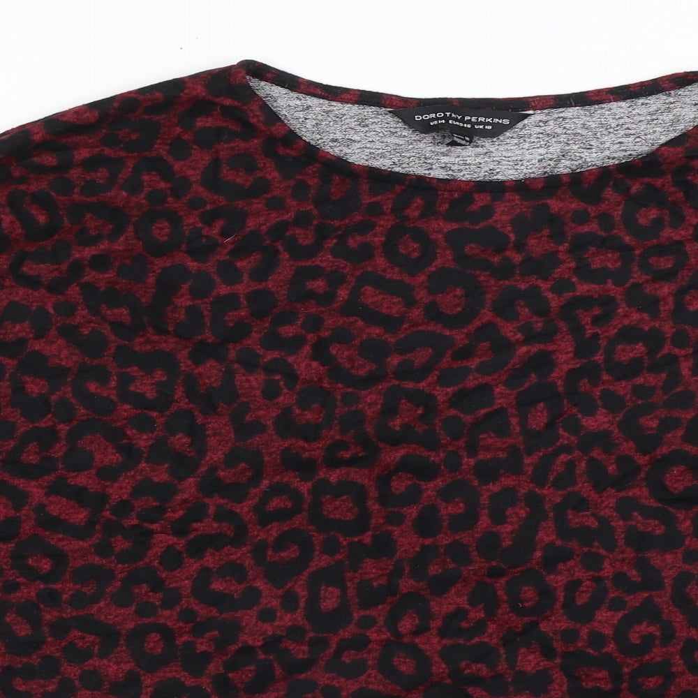Dorothy Perkins Womens Pink Animal Print  Basic T-Shirt Size 18