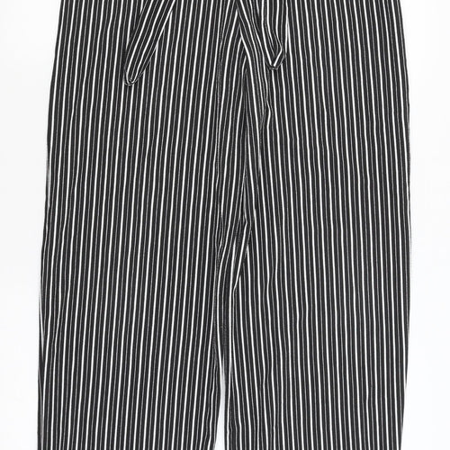 Pretty Little Thing Womens Black Striped  Trousers  Size 10 L32.5 in