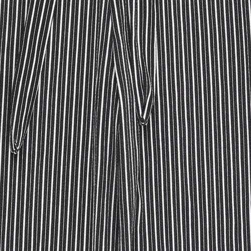 Pretty Little Thing Womens Black Striped  Trousers  Size 10 L32.5 in