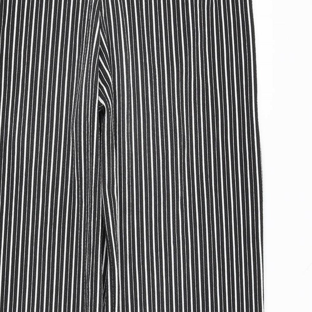 Pretty Little Thing Womens Black Striped  Trousers  Size 10 L32.5 in