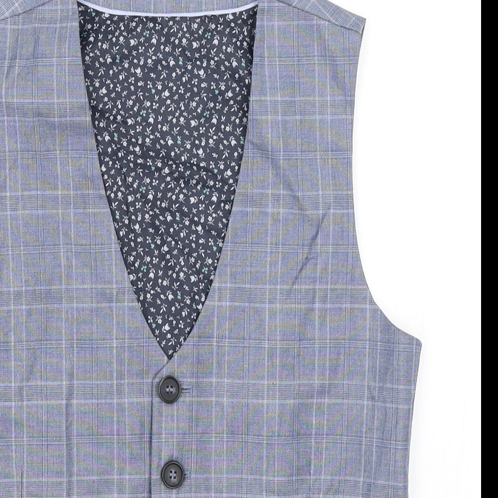 NEXT Boys Blue Plaid  Jacket Waistcoat Size 12 Years