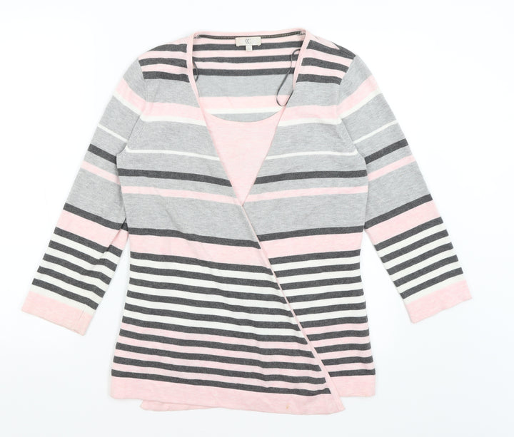 CC Womens Pink Striped Pullover Jumper Size S