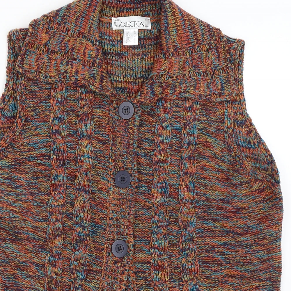 Collection L Womens Orange   Vest Jumper Size L