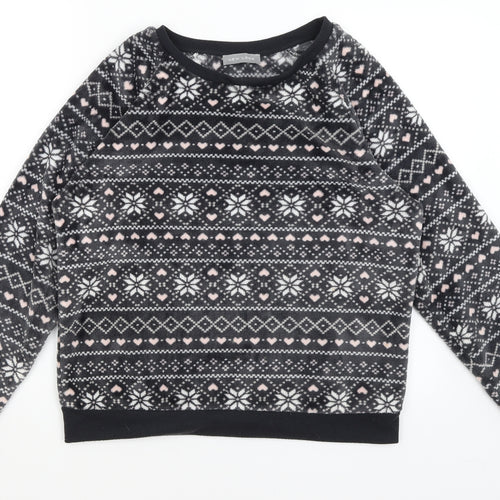 New Look Womens Black Geometric  Pullover Jumper Size 12