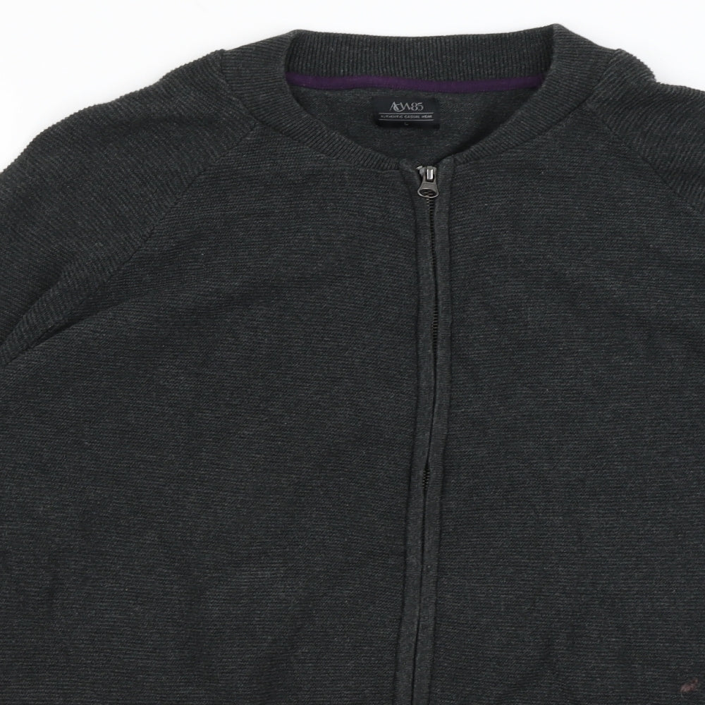 ACW 85 Mens Grey   Full Zip Jumper Size L